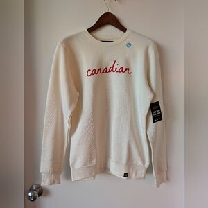 Local Laundry Canadian Cream Sweatshirt Medium Made In Canada NWT